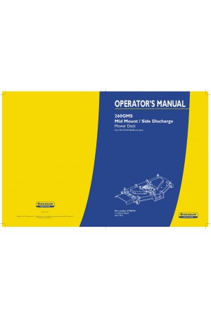 New Holland 260GMS Operator`s Manual