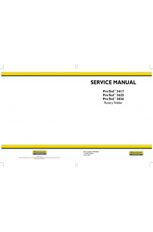 New Holland ProTed 3417, ProTed 3625, ProTed 3836 Service Manual
