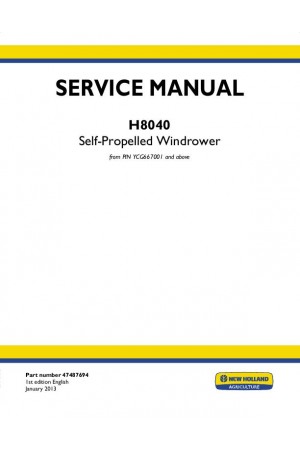 New Holland H8040 Service Manual