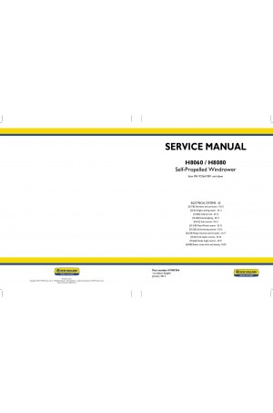 New Holland H8060, H8080 Service Manual