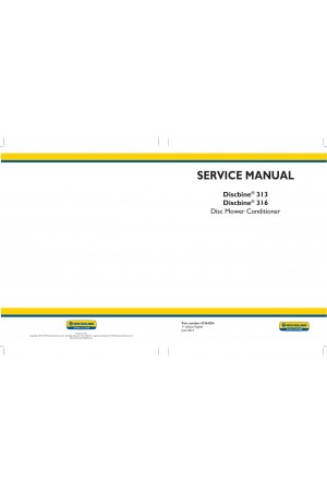 New Holland Discbine 313, Discbine 316 Service Manual