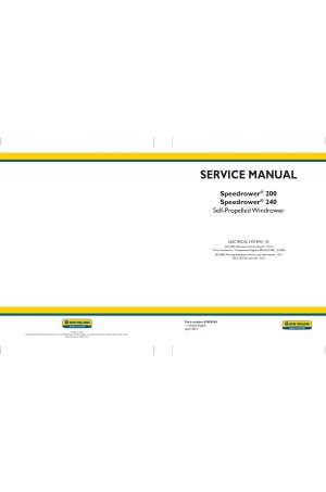 New Holland Speedrower 200, Speedrower 240 Service Manual