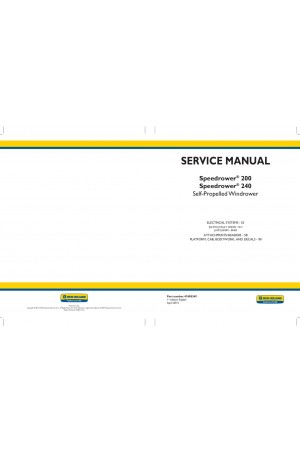 New Holland Speedrower 200, Speedrower 240 Service Manual