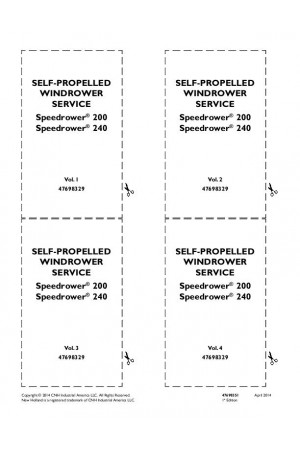 New Holland Speedrower 200, Speedrower 240 Service Manual