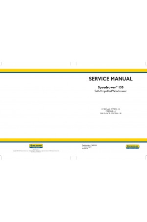 New Holland Speedrower 130 Service Manual