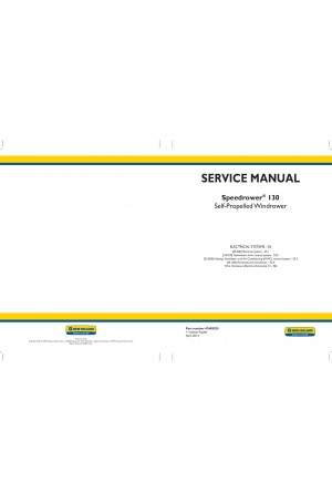 New Holland Speedrower 130 Service Manual