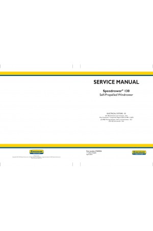 New Holland Speedrower 130 Service Manual