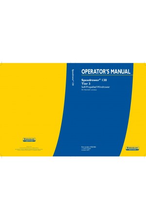 New Holland Speedrower 130 Operator`s Manual