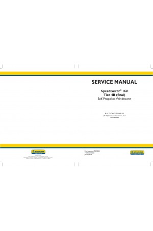New Holland Speedrower 160 Service Manual