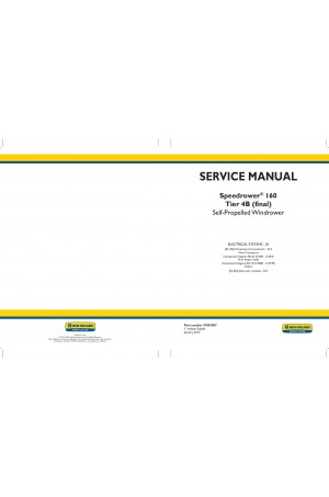 New Holland Speedrower 160 Service Manual