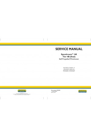 New Holland Speedrower 160 Service Manual