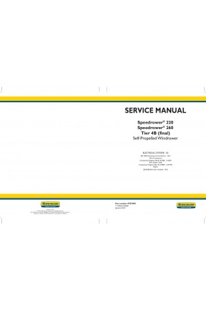 New Holland Speedrower 220, Speedrower 260 Service Manual