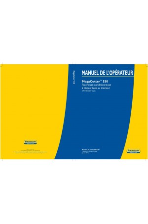 New Holland MegaCutter 530 Operator`s Manual