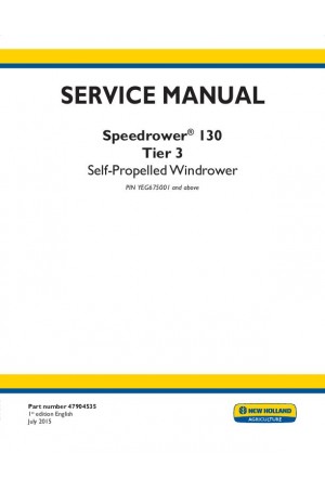 New Holland Speedrower 130 Service Manual