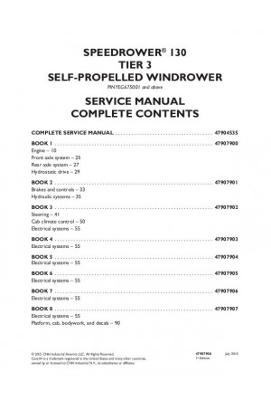 New Holland Speedrower 130 Service Manual