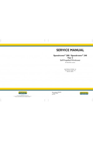 New Holland Speedrower 200, Speedrower 240 Service Manual