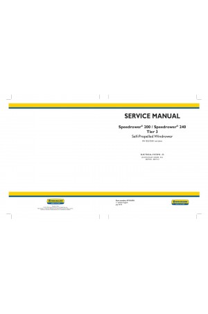 New Holland Speedrower 200, Speedrower 240 Service Manual