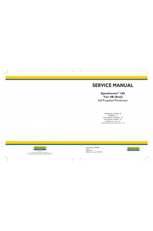 New Holland Speedrower 160 Service Manual