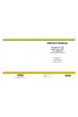 New Holland Speedrower 220, Speedrower 260 Service Manual