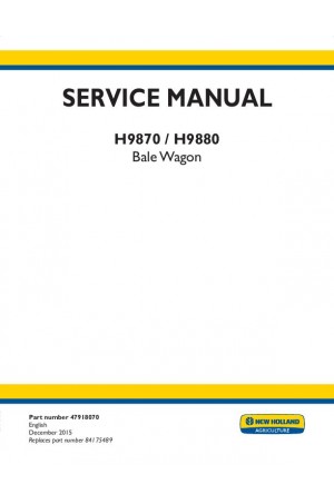 New Holland H9870, H9880 Service Manual