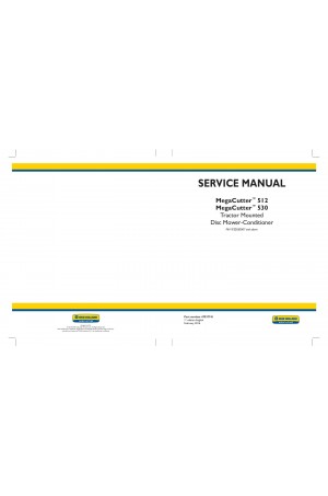 New Holland MegaCutter 512, MegaCutter 530 Service Manual