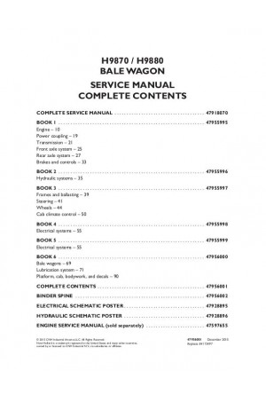 New Holland H9870, H9880 Service Manual