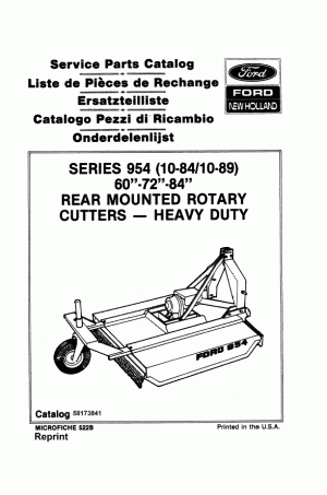 New Holland 954 Parts Catalog