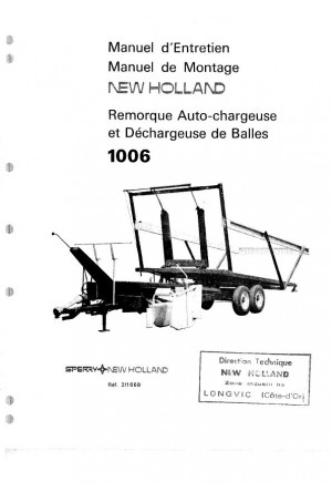 New Holland 1006 Operator`s Manual