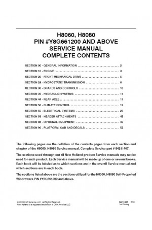New Holland H8060, H8080 Service Manual