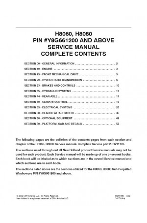 New Holland H8060, H8080 Service Manual