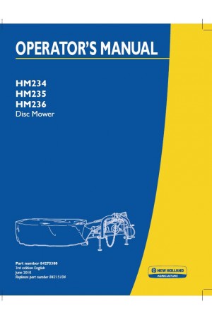 New Holland HM234, HM235, HM236 Operator`s Manual