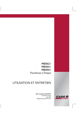 Case IH MDX21, MDX31, MDX41 Operator`s Manual