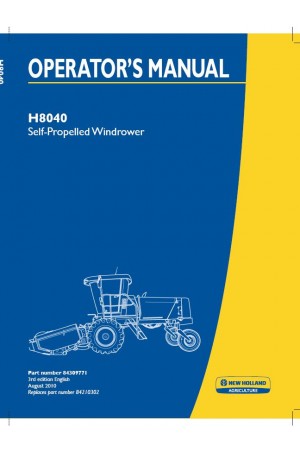 New Holland H8040 Operator`s Manual