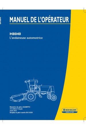 New Holland H8040 Operator`s Manual