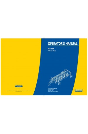 New Holland HT154 Operator`s Manual