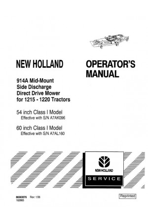 New Holland 914A Operator`s Manual