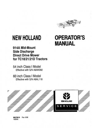 New Holland 914A, TC18 Operator`s Manual