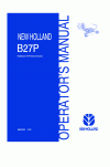 New Holland B27P Operator`s Manual