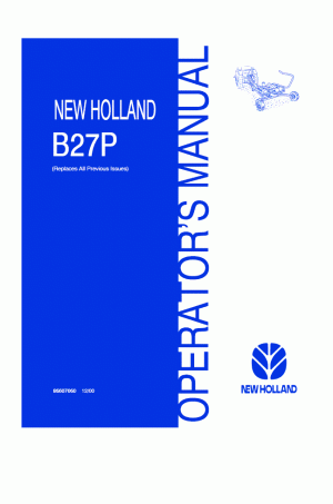 New Holland B27P Operator`s Manual