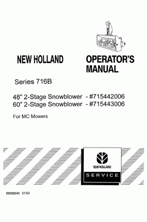 New Holland 60 Operator`s Manual