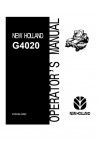 New Holland G4020 Operator`s Manual