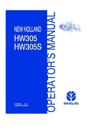 New Holland HW305, HW305S Operator`s Manual
