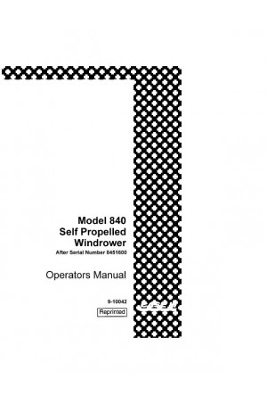 Case IH 840 Operator`s Manual