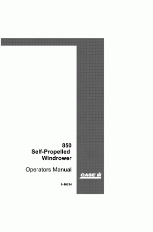 Case IH 850 Operator`s Manual