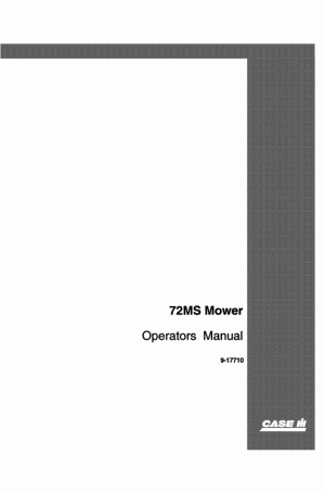 Case IH 72, 72MS Operator`s Manual