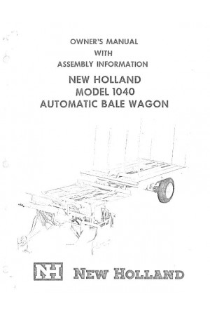 New Holland 1040 Operator`s Manual