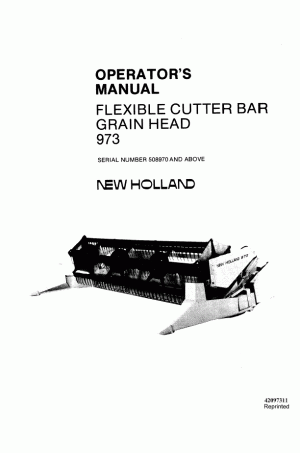 New Holland 973 Operator`s Manual