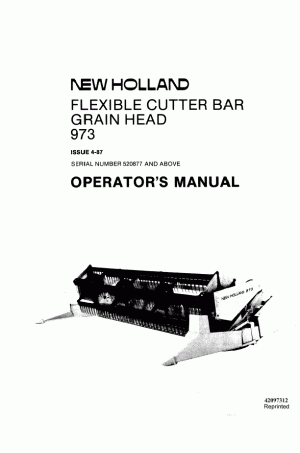 New Holland 973 Operator`s Manual