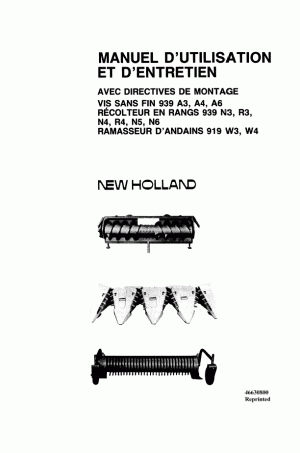 New Holland 919, 939 Operator`s Manual