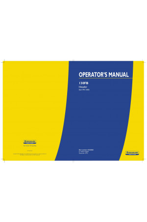 New Holland 130FB Operator`s Manual